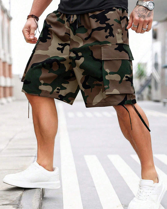 Pocketed Camouflage Cargo Pants