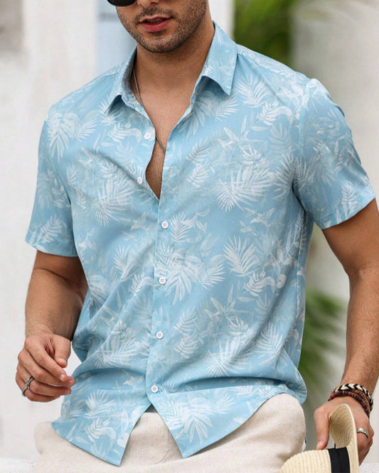 Men's Vacation Print Short Sleeve Shirt
